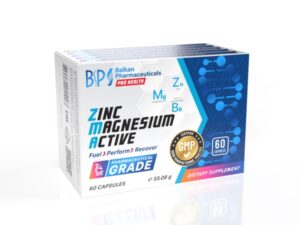 Balkan Pharmaceuticals Zinc Magnesium Active 60 Caps | Zinc & Mangneziu & Vitamina B6 (ZMA)