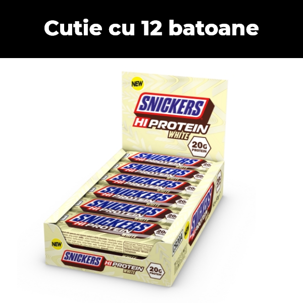 Snickers Hi Protein White 57 g | Baton proteic cu ciocolata alba