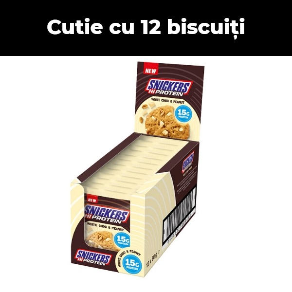 Snickers Hi Protein White Choc & Peanut Cookie 60 g | Biscuit proteic